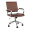 Martha Stewart Piper Upholstered Office Chair in Saddle Brown/Polished Nickel CH-220921-2-BR-MS - alternate 6